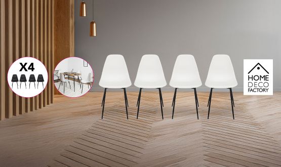 Set de 4 chaises style Scandinave