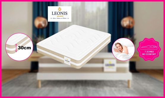 Matelas Gamma avec mousse à mémoire de forme - épaisseur 30cm - LEONIS 140x200x30