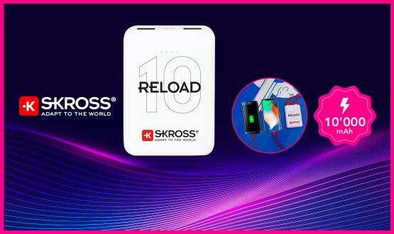 Batterie portable 10'000 mAh SkRoss designé en Suisse