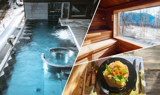 Journée Dayspa avec Menu 3 plats, accès au Sauna panoramique aux Bains de l’Hôtel Central à Leysin pour 2 personnes
