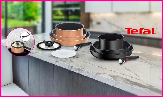 Set de poêles et casseroles avec poignée amovible TEFAL