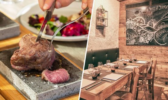 Menu Cœur de filet de bœuf avec entrée et dessert dès 2 personnes