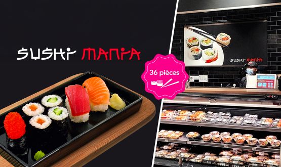 Plateau de Sushis de 36 pièces à emporter chez Sushi Mania