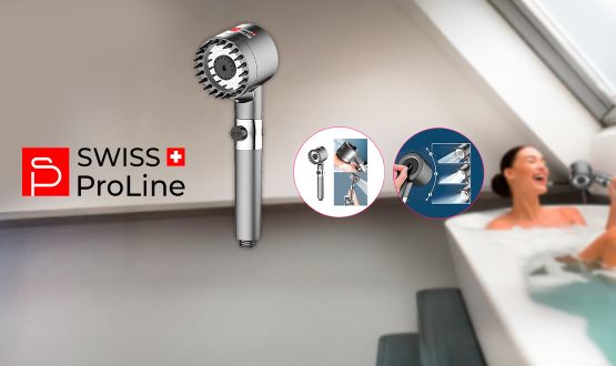 Pommeau de douche avec 3 modes puissants Swiss ProLine