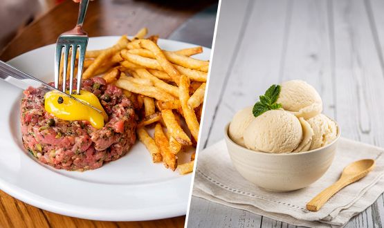 Menu Tartare de boeuf avec entrée et dessert dès 2 personnes