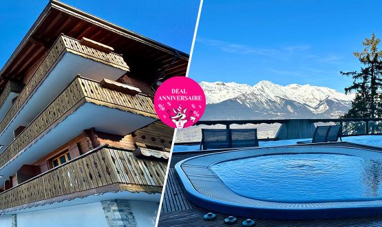 Séjour au Chalet Royal*** à Veysonnaz avec Petit déjeuner et/ou Menu 3 plats avec/sans accès Spa (selon formule) pour 2 personnes