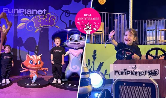 Merci FunPlanet - 1 entrée enfant chez FunPlanet Kids - DEAL exclusif Anniversaire Realdeals.ch