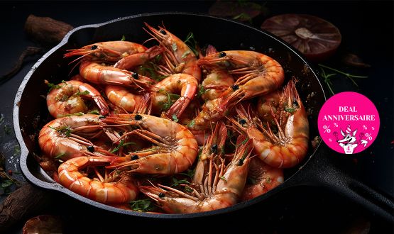 Menu Gambas avec entrée et dessert dès 2 personnes