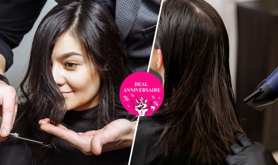 Coupe, Brushing et Massage crânien avec soin à la Kératine