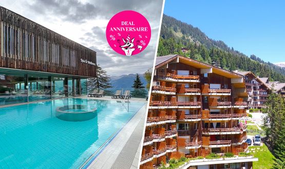 Séjour dès 2 nuitées à Anzère avec Petit-déjeuner, accès à la Piscine du Spa Wellness d’Anzère et Menu 3 plats (selon formule) pour 2 adultes et 2 enfants