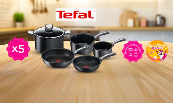 Batterie de cuisine 5 pièces tous feux dont Induction TEFAL