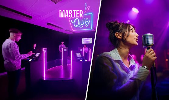 Partie de Quiz (6-18 personnes) ou Salle de Karaoke privée (jusqu'à 10 personnes)