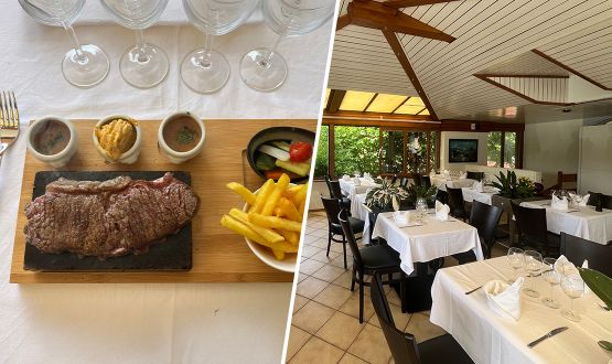 Menu Entrecôte de boeuf sur ardoise avec entrée et dessert dès 2 personnes