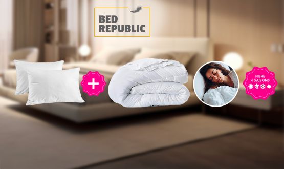 Set Duvet et Oreillers en fibre 4 saisons hiver-printemps-été-automne - BED REPUBLIC 