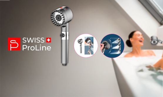 Pommeau de douche avec 3 modes puissants Swiss ProLine