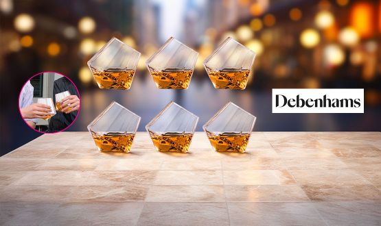 Set de 6 verres insolite diament DEBENHAMS