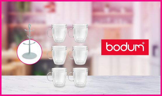 Set de 6 tasses avec arbre de rangement BODUM