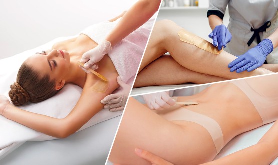 Épilation à la cire sur jambes entières, aisselles et maillot