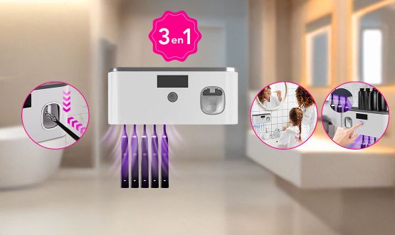 Distributeur de dentifrice automatique multifonctions rechargeable 3en1