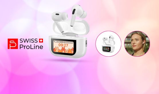 Écouteurs sans fil Bluetooth avec écran tactile intégré Swiss ProLine