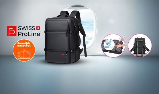 Sac à dos multifonctions avec pompe de compression (compatible Easyjet - 45cm) Swiss ProLine