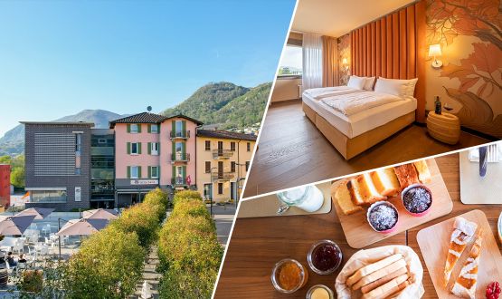 Séjour au Tessin avec Petit-déjeuner, Apéritif, Tapas et Menu bistrot 3 plats (selon formule) pour 2 personnes
