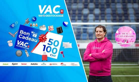 VAC.ch l'aventure (re)commence - Bons de CHF 50.- ou CHF 100.- valables sur tout le site VAC.ch