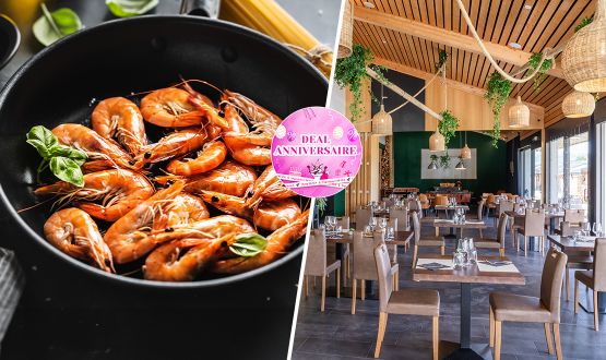 Menu Gambas à discrétion avec entrée et dessert dès 2 personnes