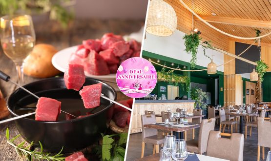 Menu Fondue à la viande avec entrée, dessert et Kir de bienvenue dès 2 personnes