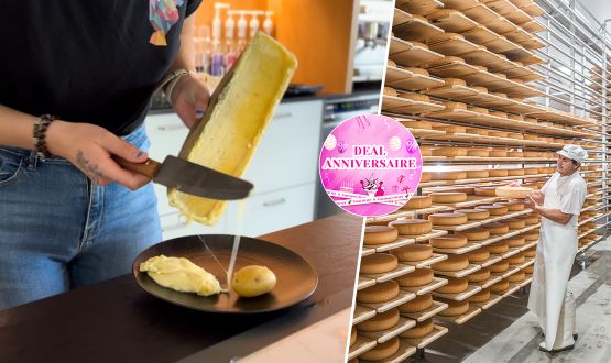 Visite libre de la Laiterie d'Orsières avec Raclette à gogo et 1 barquette de raclonettes Catogne offerte pour 2 personnes