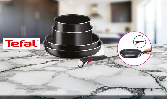 Batterie de cuisine 5 pièces avec poignée amovible TEFAL