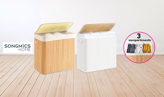 Panier à linge pliable avec 3 compartiments SONGMICS