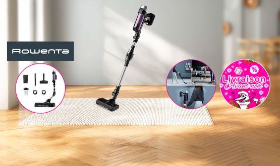 Aspirateur balai sans fil pliable 3en1 (6 accessoires) ROWENTA