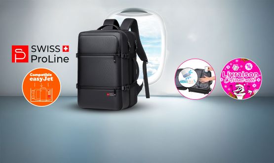 Sac à dos multifonctions avec pompe de compression (compatible Easyjet - 45cm) Swiss ProLine