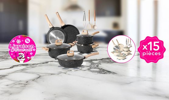Batterie de cuisine 15 pièces (tous feux dont induction) JUST PERFECTO