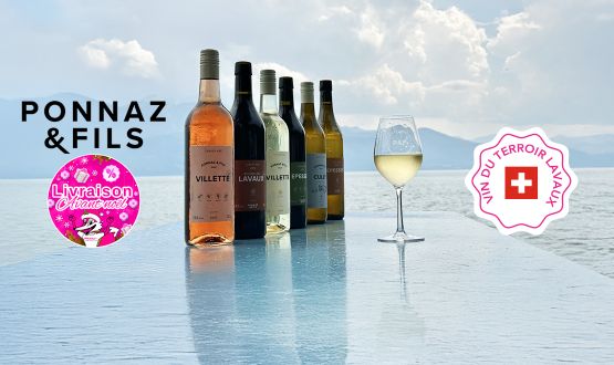 Carton découverte Cave PONNAZ et FILS de la région Lavaux (3 vins blanc, 2 vins rouge, 1 vin rosé)