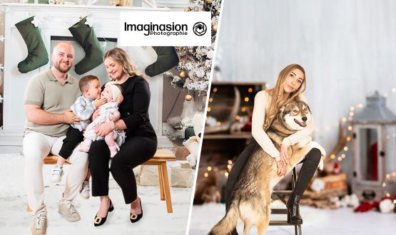 Shooting photo sur le thème de Noël en studio jusqu'à 10 personnes  avec 150 photos retouchées