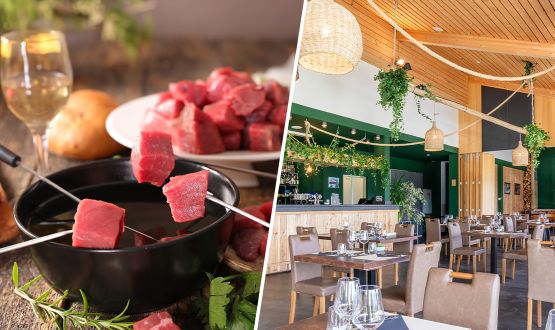Menu Fondue à la viande avec entrée, dessert et Kir de bienvenue dès 2 personnes