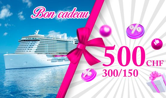 Bon cadeau pour une croisière (MSC, Costa ou CroisiEurope) - CHF 150.-, CHF 300.- ou CHF 500.-