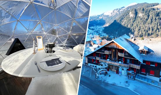 Menu Fondue Savoyarde dans un Igloo avec entrée et dessert pour 2 personnes