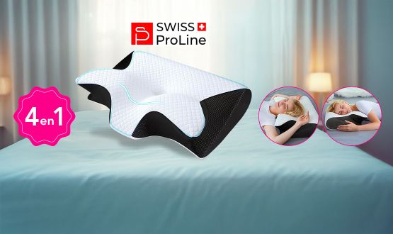 Oreiller cervical à mémoire de forme 4en1 Swiss ProLine