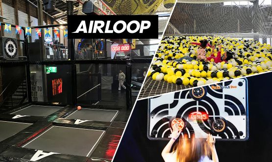 Entrée à AIRLOOP avec 6 activités (trampolines, spider accrobranche, dodgeball, cardio walls, joute, mur interactif) pour 1 à 3 personnes