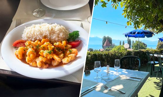  Menu Crevettes sauce au choix (ail, curry, aigre-doux) avec entrée et dessert dès 2 personnes