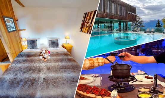 Séjour à Anzère avec Petit-déjeuner, Fondue au choix (glareyarde ou fromage) et avec/sans accès au Anzère Spa & Wellness pour 2 personnes