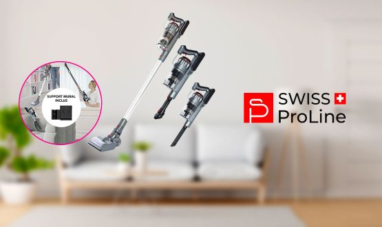 Aspirateur balai sans fil 2en1 (5 accessoires) Swiss ProLine