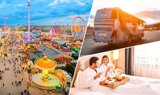 1 nuitée en Hôtel*** avec petit déjeuner et transport aller/retour pour l’Oktoberfest de Stuttgart