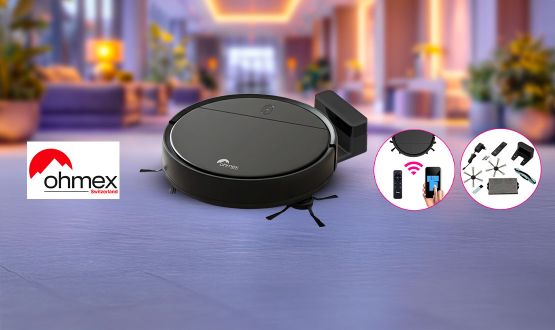 Aspirateur robot connecté 2en1 (aspirateur et laveur) OHMEX 