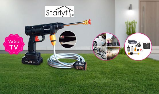 Nettoyeur haute pression rechargeable avec 8 accessoires STARLYF