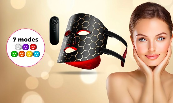 Masque de beauté LED sans fil avec 7 modes
