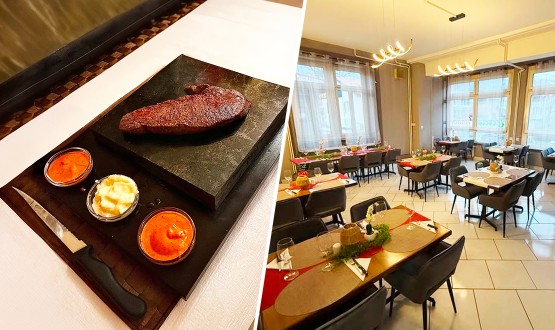 Menu Steak de cheval sur ardoise avec entrée et dessert dès 2 personnes